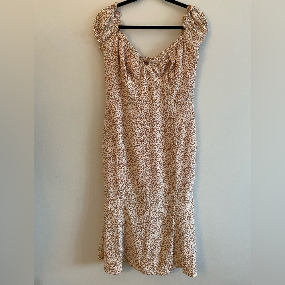 Princess Polly Beige Floral Midi Dress